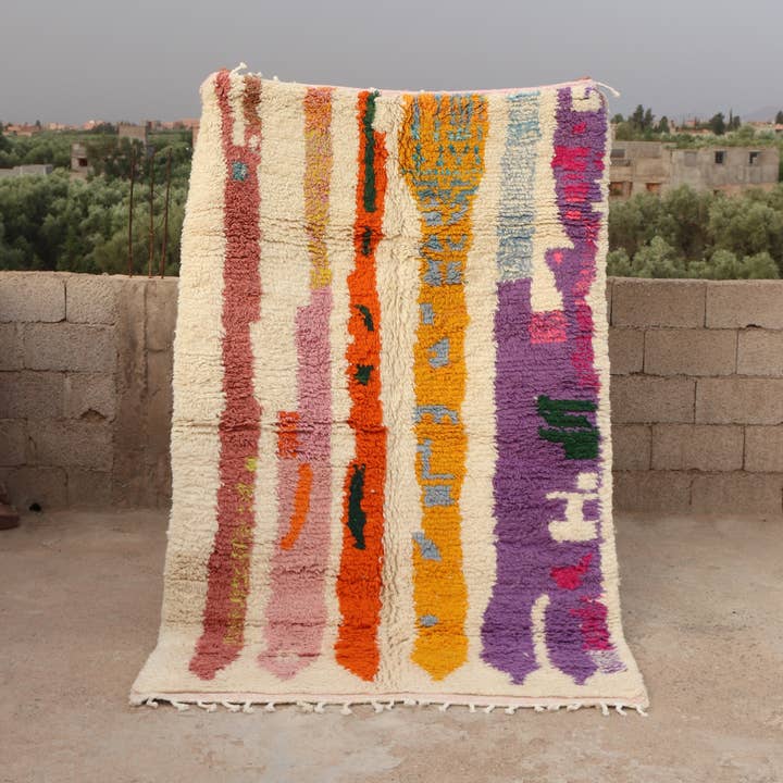 Handmade Moroccan Multicolor Abstract Wool Rug for wholesale by MUSMUSRUGS