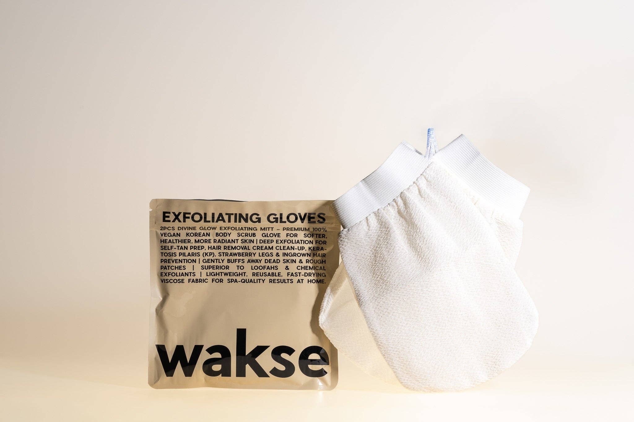 wakse - Wholesale Exfoliating Gloves/Mitts - wakse Reusable Exfoliating Gloves for Smooth Skin (2-pack)3