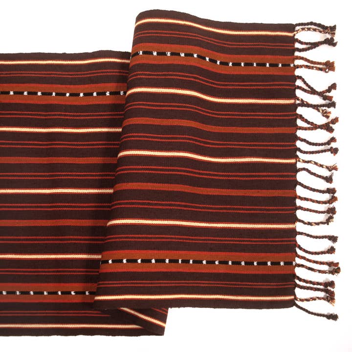 Handwoven Table Runner in Narrow Stripe for wholesale by Mayan Hands