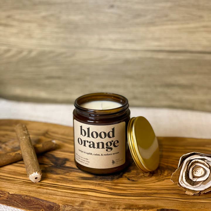 Sage Candle Co. - Vente Bougie en bocal - Blood Orange - Bougie d'aromathérapie à 100 % à la cire de soja5