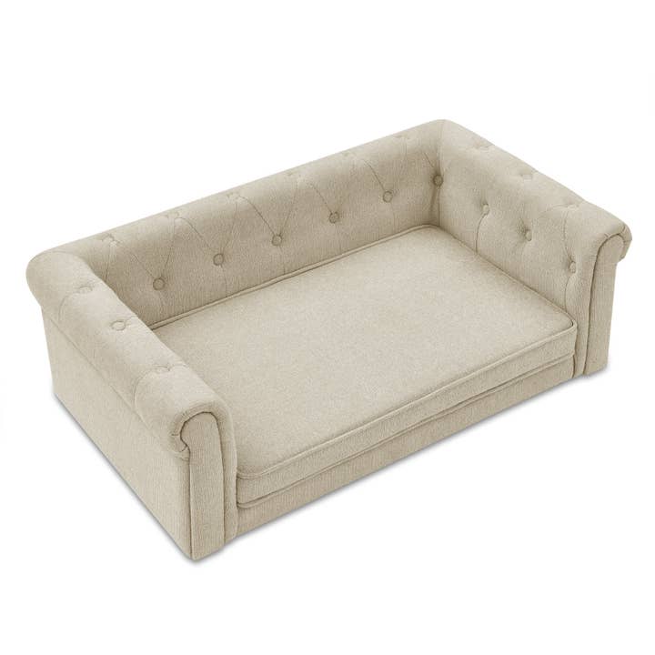 39F Inc. - Wholesale Pet Bed - Cat/Dog - Modern Beige Elevated Pet Bed - 40"*23"*14" Foam Dog Sofa2