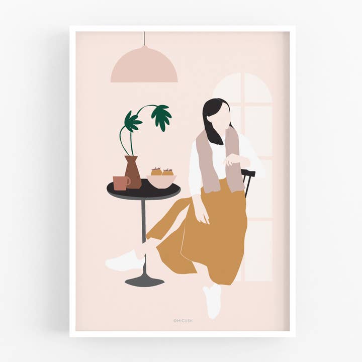 Art Print - Modern Women - At The Café for wholesale by Micush