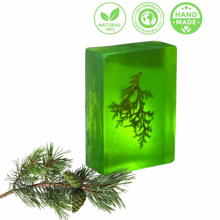 Sapone di pino con rametto di pino per la vendita all'ingrosso da parte di De Vitamineshop bv