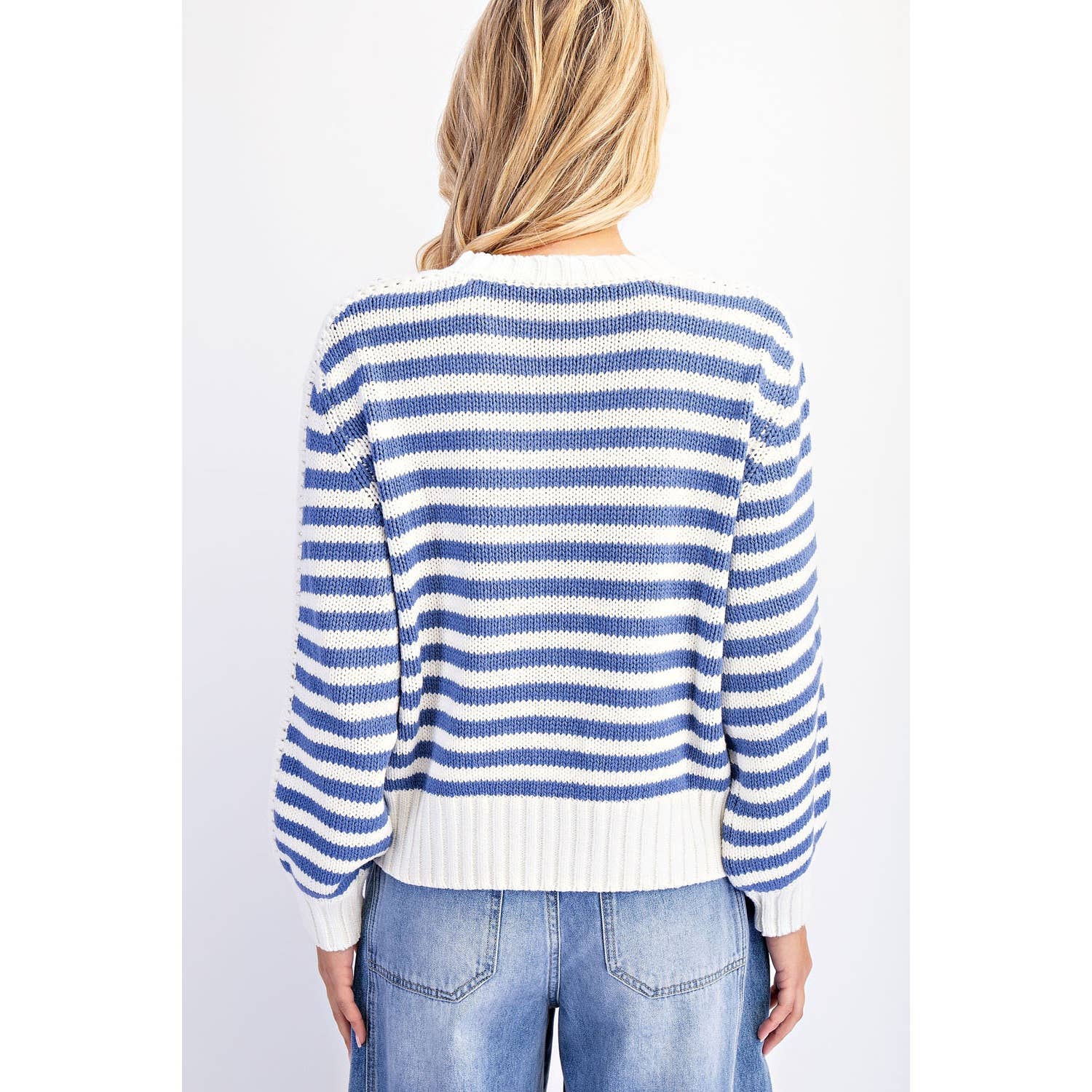 COTIERRA - Vente Pull en maille – femme - PULL RAYÉ À COL ROND7