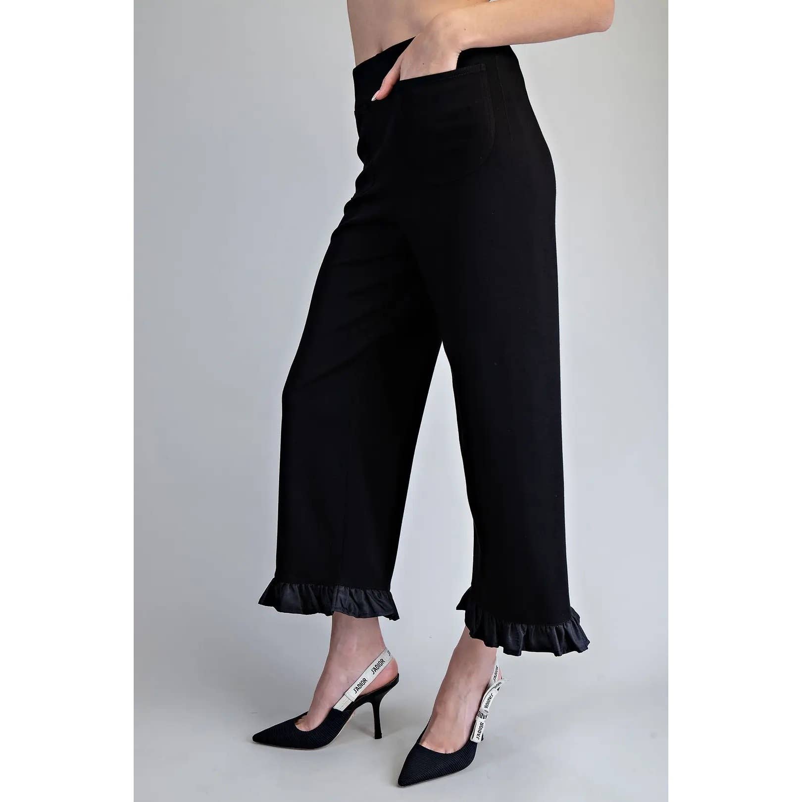 STYLE USA – wholesale Pants – Women's – NEW Solid Ruffled Hem Pants9