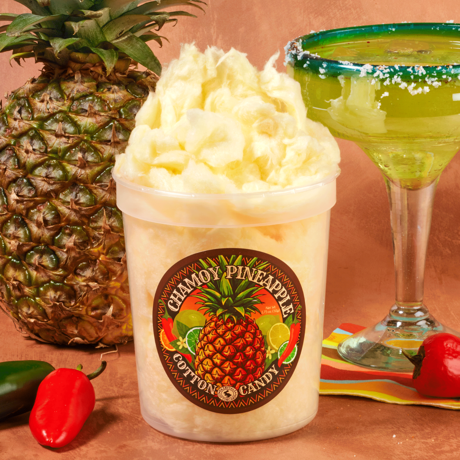 Fairy Tale Cotton Candy - Vente Barbes à papa - Barbe à papa à l'ananas et au chamoy1