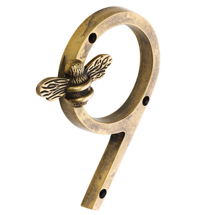 Brass bee - Wholesale Wall hook - Brass bee Premium House Numbers with Bee in Heritage Finish18