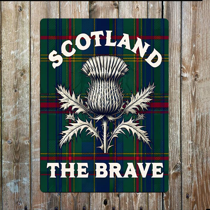 Écosse la Brave | Tartan Écossais | Plaque Métallique pour la vente par The British Metal Signs Company
