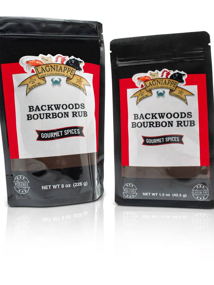 Backwoods Bourbon Rub - Lagniappe Spice (8 oz) for wholesale by Lagniappe Spice & Tennessee Spice Company