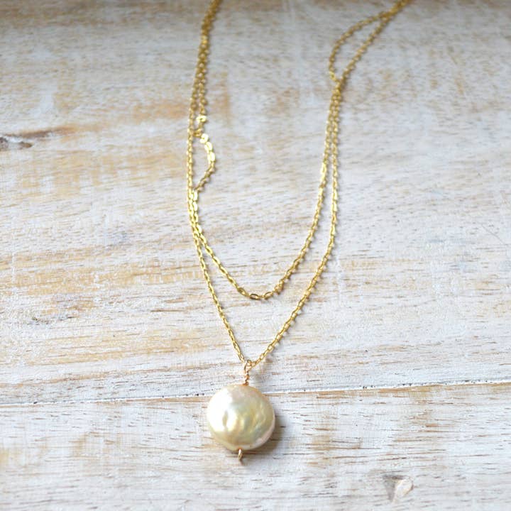 Double Strand Pearl Necklace for wholesale by Salty But Sweet