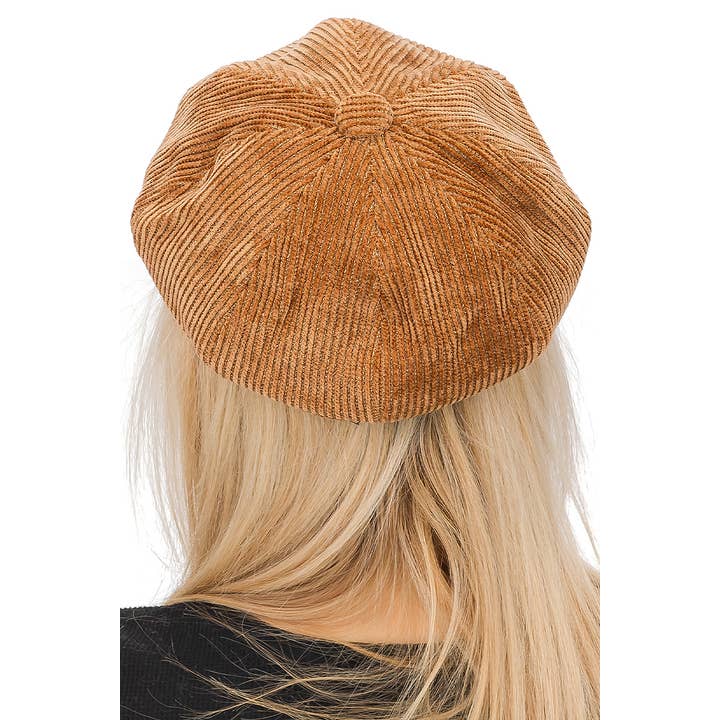 Cap Zone - Wholesale News boy/school boy hat – Women's - Corduroy Tinsel Shimmer Cabbie Newsboy Cap4