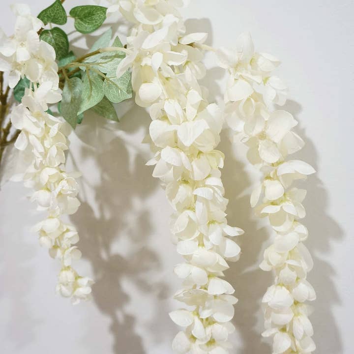 Sweet Home Deco - Vente Fleurs artificielles - Spray à fleurs artificielles Silk Wisteria de 43 po, fleurs à suspendre