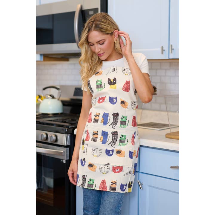 SM WARDROBE - Wholesale Apron - CARTOON CATS PRINT APRON1