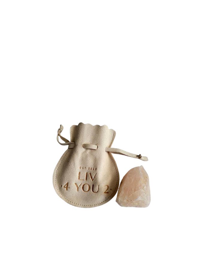 Rosenquarz-Naturstein mit Aufbewahrungsbeutel für den Großhandel von Liv 4 You 2