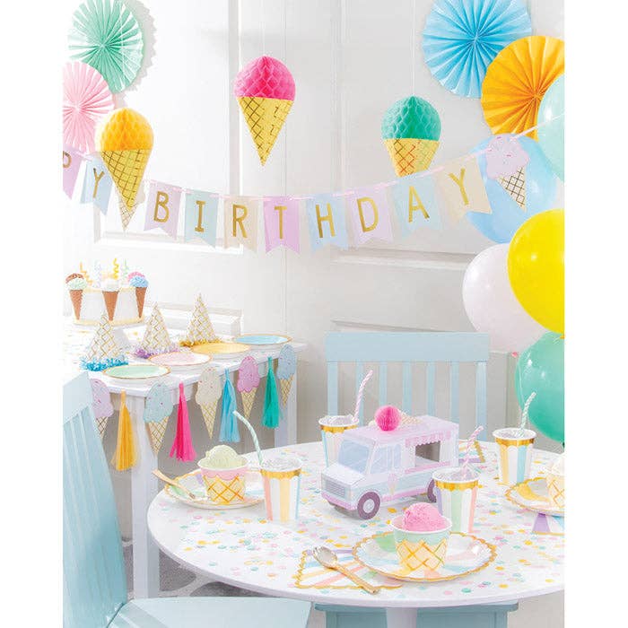 Bulk Party Decor - Wholesale Party Hat/Crown - Ice Cream Party Party Hats, 8/Pkg