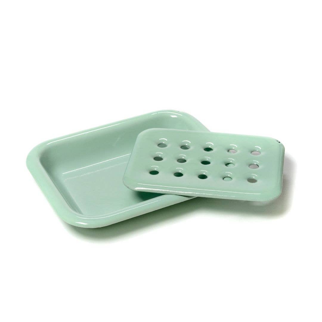 Les Choses Simples - Vendita all'ingrosso Portasaponi da bagno - Portasapone in smalto - verde menta1