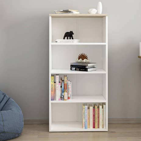 benjashop – wholesale Bookcase – 4-Compartment Bookcase - Senza/White2