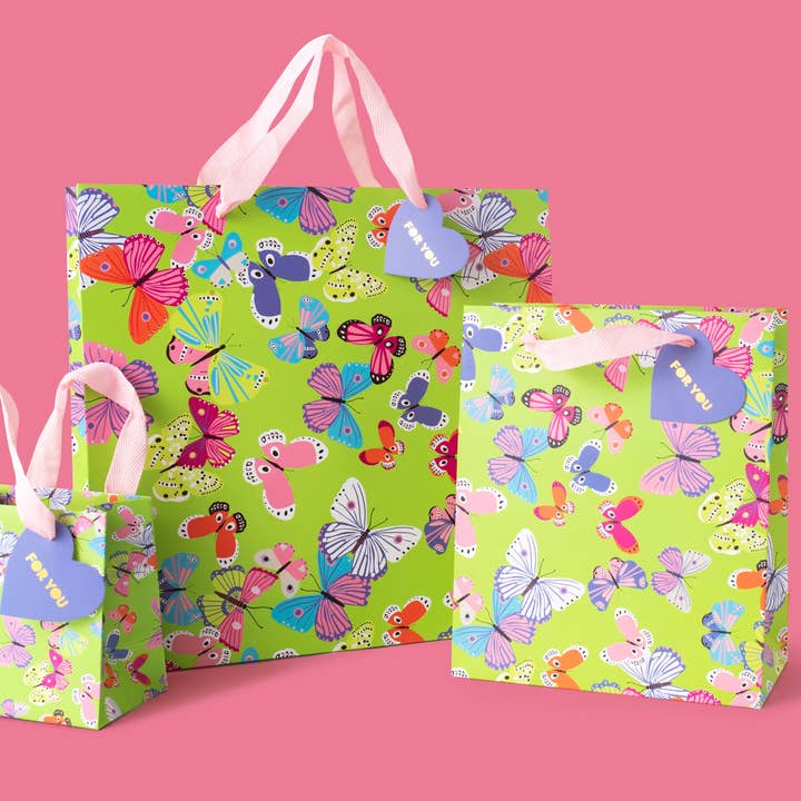 Taylor Elliott Designs – wholesale Gift bag – Butterflies Gift Bags (3 Sizes) - Min. 43