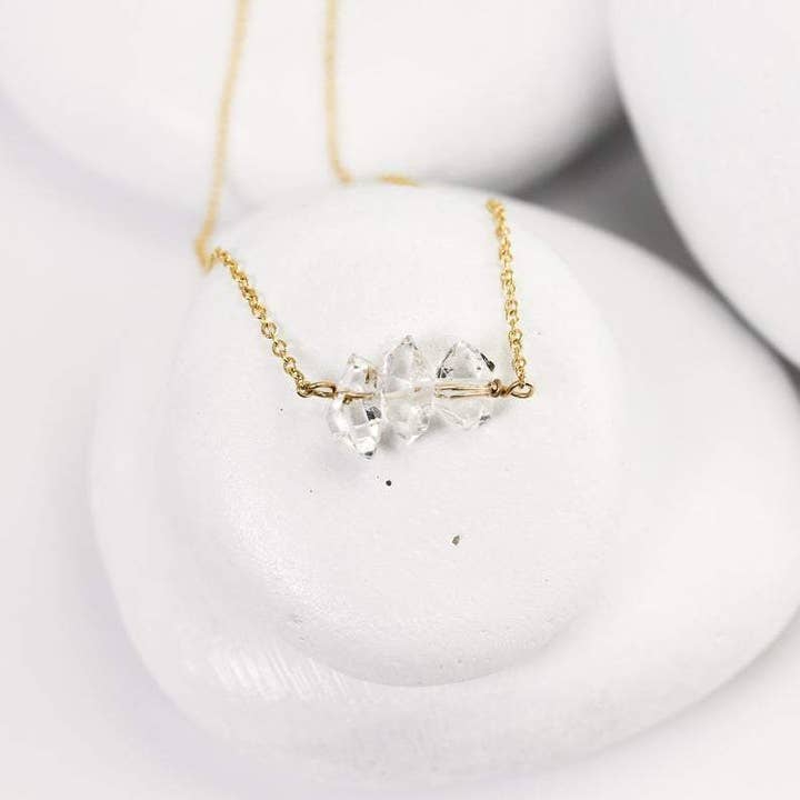 Collier Herkimer Cluster pour la vente par Lotus Stone Jewelry