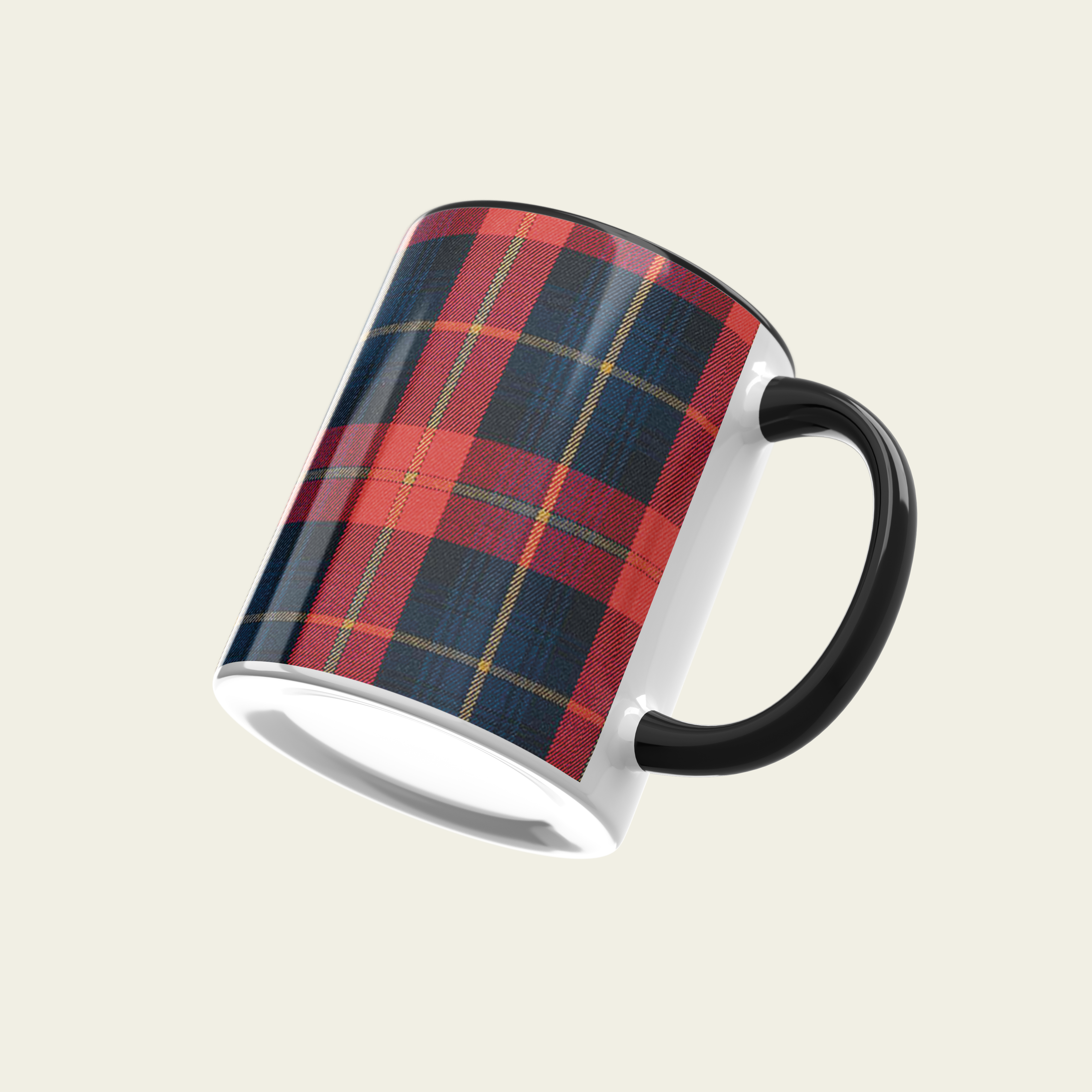 URBAN.ITY SRL – Großhandel Kaffeebecher – Tartan Ceramic Mug 325ml - DARK BLUE/RED SQUARES3