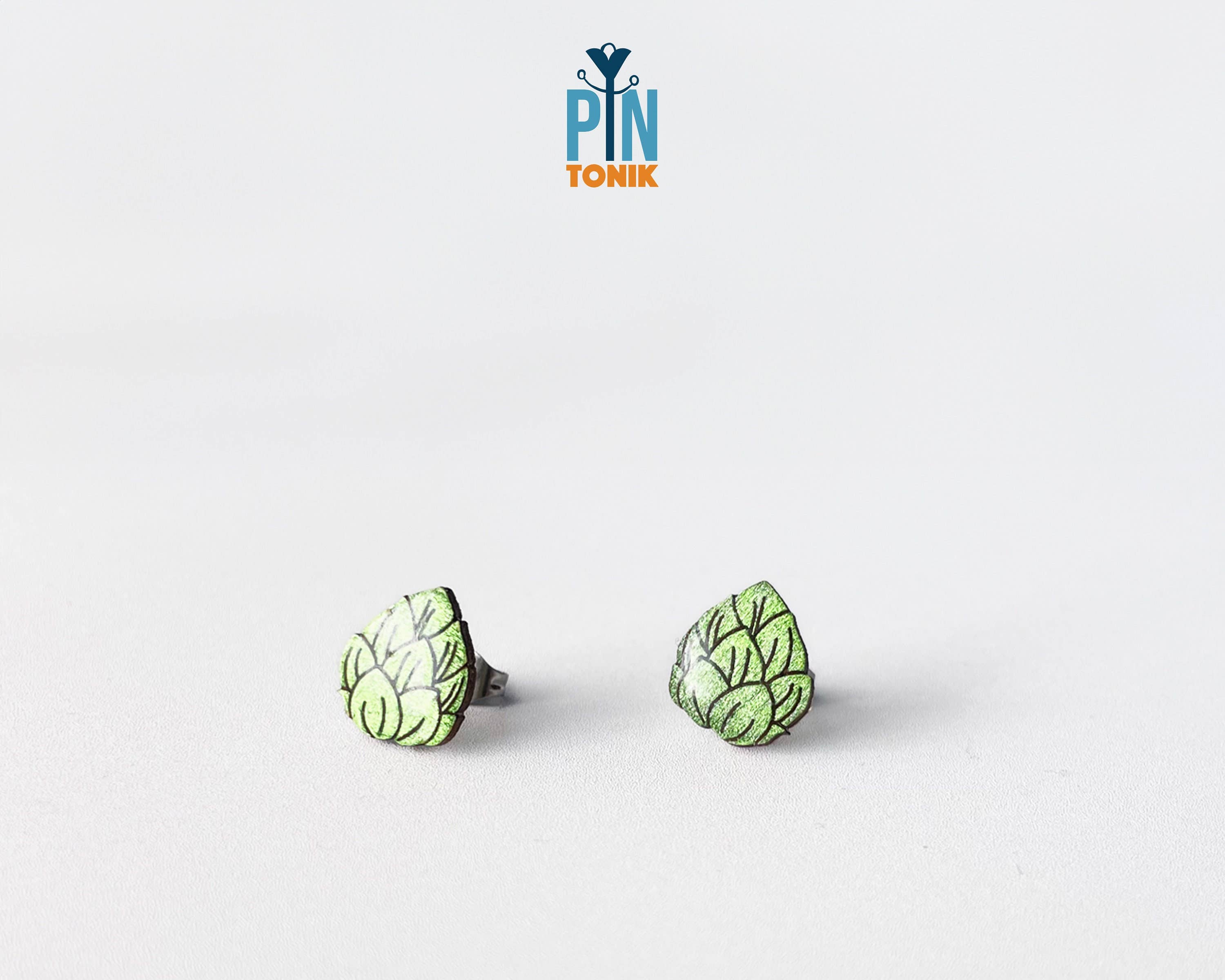 PinTonik - Wholesale Stud/Post Earrings - Funky Beer Hops Earrings for Men - Octoberfest Gifts2