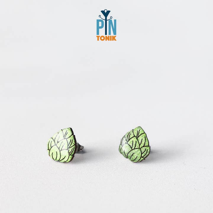 PinTonik - Wholesale Stud/Post Earrings - Funky Beer Hops Earrings for Men - Octoberfest Gifts2