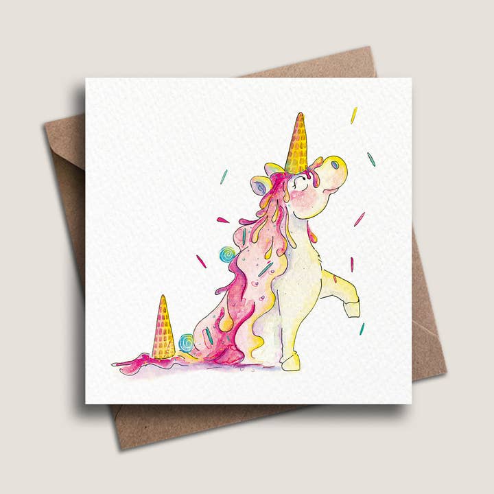 Tarjeta de celebración Uni-Cone para venta al por mayor de PrettyLittleScribbles