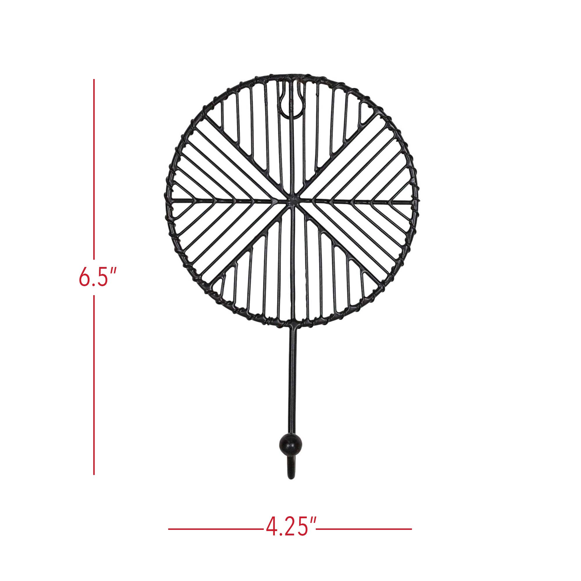 Foreside Home & Garden - Wholesale Wall Hook - SALE - Atticus Western Geometric Black Wire Wall Decor Hook5