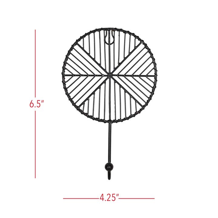 Foreside Home & Garden - Wholesale Wall Hook - SALE - Atticus Western Geometric Black Wire Wall Decor Hook5