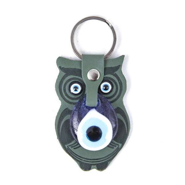 Nai Gifts - Wholesale Keychain - Women's - Evil eye Owl Leather Keychain4