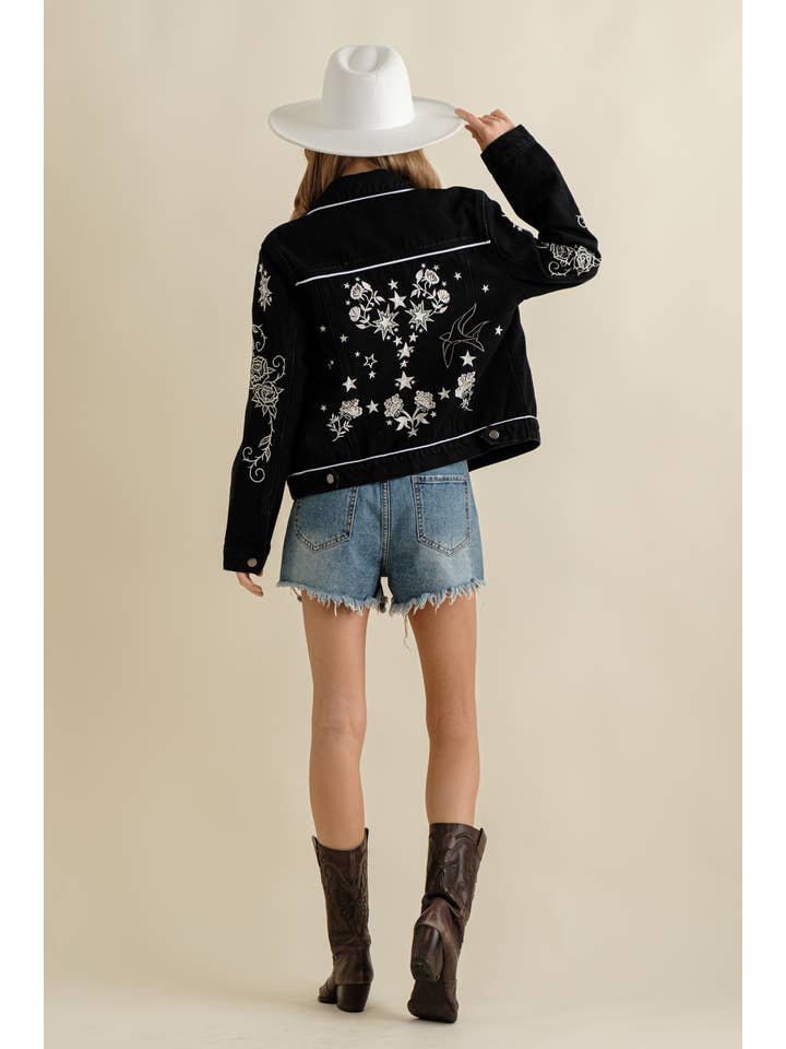 Blue B - Wholesale Denim Jacket - Women's - 17619J - Twill Denim Embroidered Western Button Up Jacket12