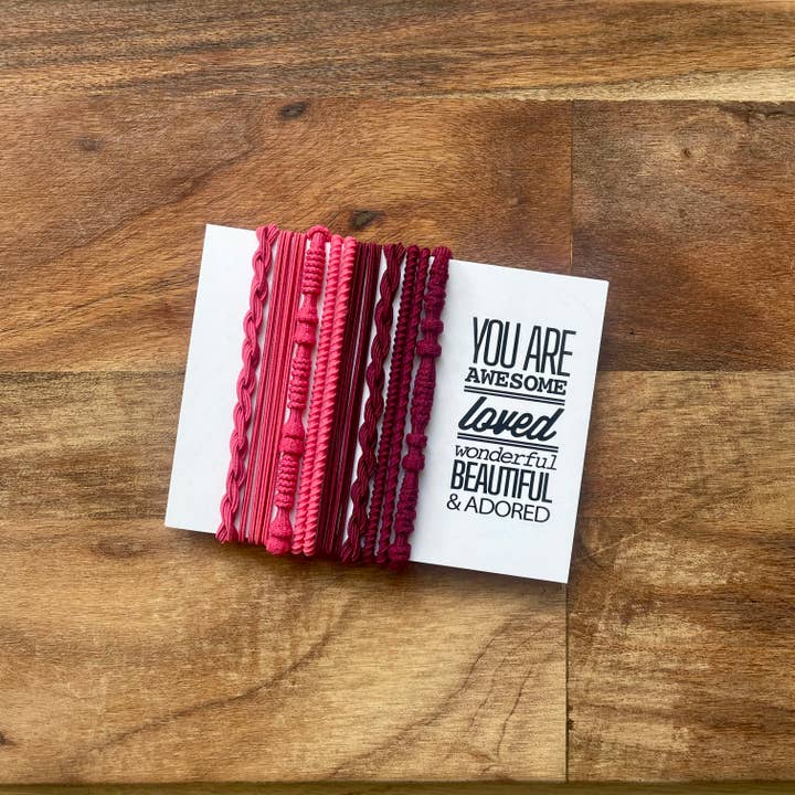eastern ave studio - Wholesale Hair Tie - Boho Hair Ties | Hot Pink