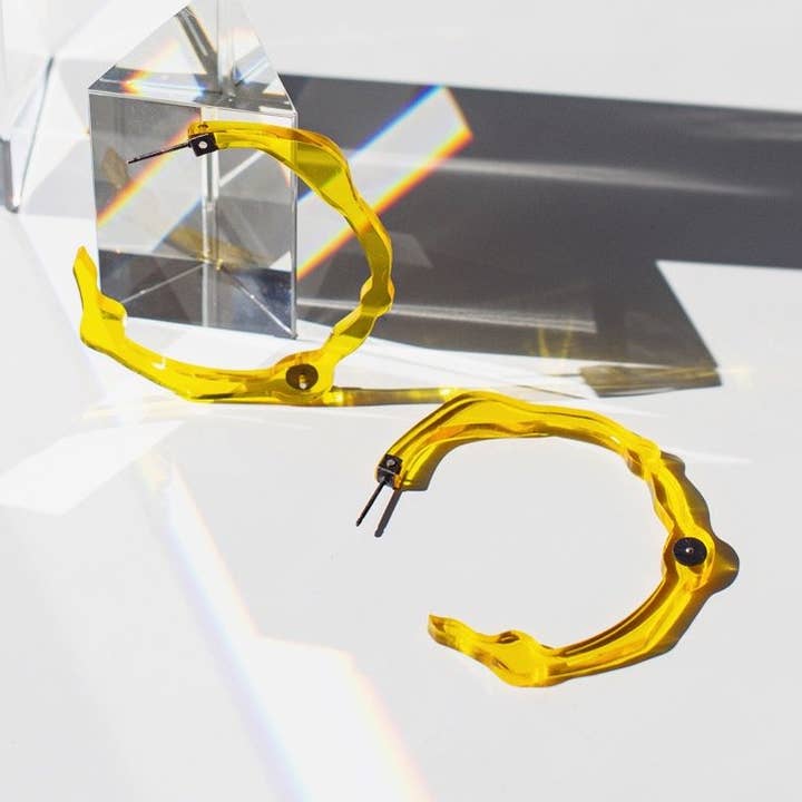 Large Sunrise Yellow Hoops for wholesale by Denisa Piatti Jewellery