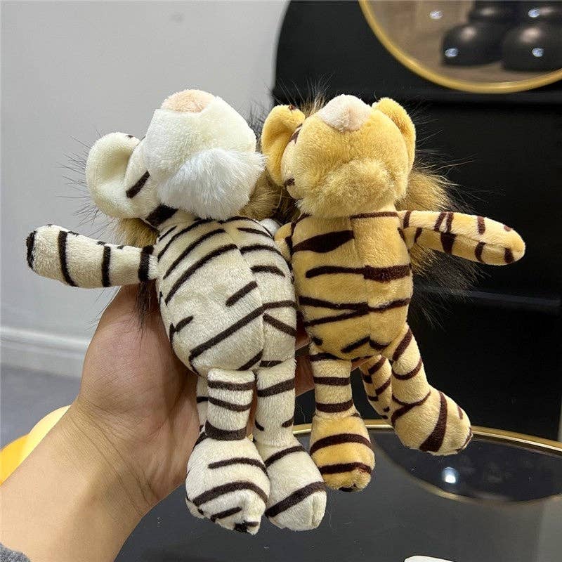 FurDecoration - Venta al por mayor Llavero - Mujer - Lindo llavero con forma de muñeco de tigre con piel de mapache, colgante en forma de llavero de coche3