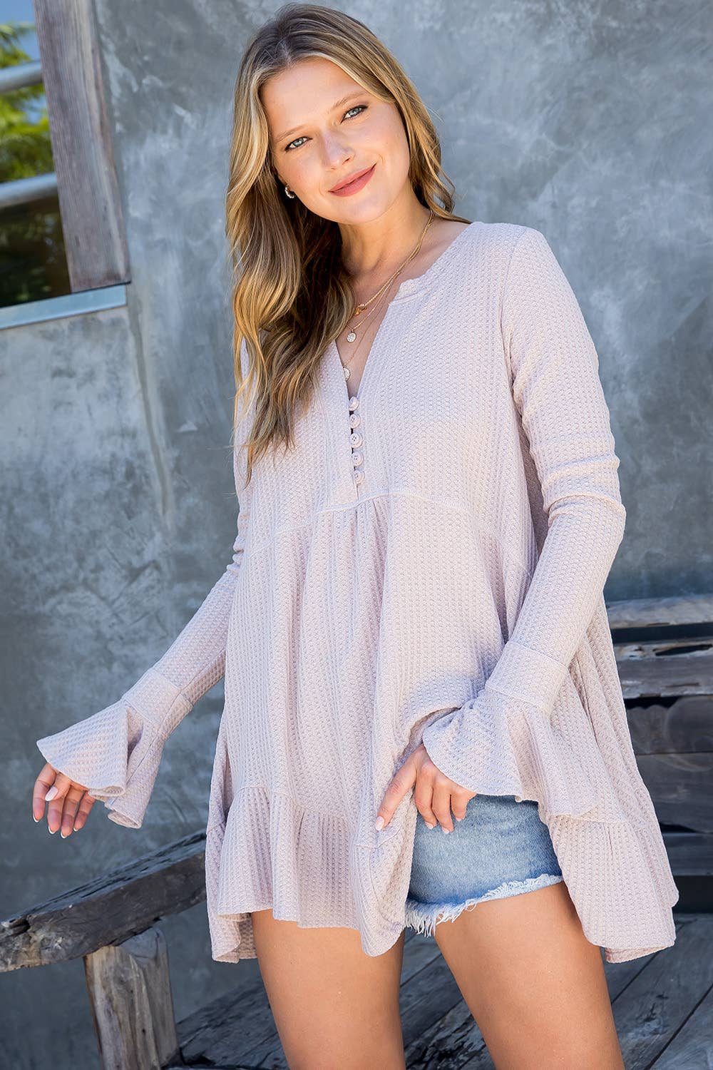 Sweet Lovely by Jen - Wholesale Tunic - Women's - SW275 - Waffle Knit Flare Top78