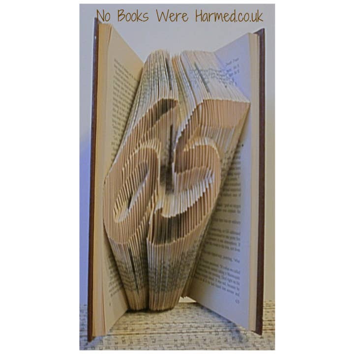 No Books Were Harmed.co.uk - Wholesale Sculpture - Milestone Numbers Hand Folded Book Art Sculpture Gift8