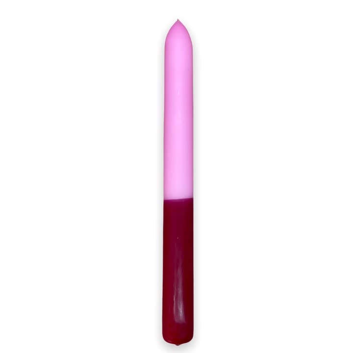 Dipdye stick candle 24cm burgundy & pink for wholesale by DIPDIP candles
