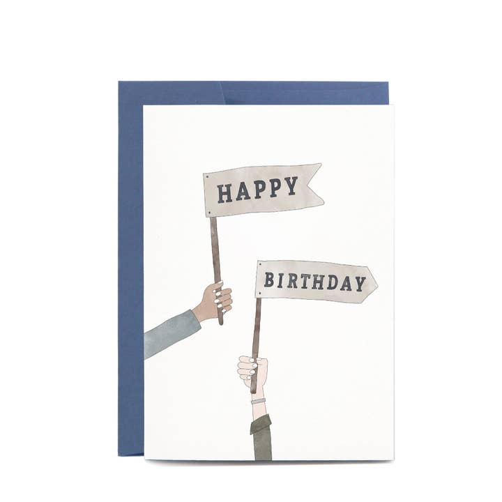 In the Daylight - Vendita all'ingrosso Biglietti di auguri - Biglietto di auguri con bandiere di buon compleanno