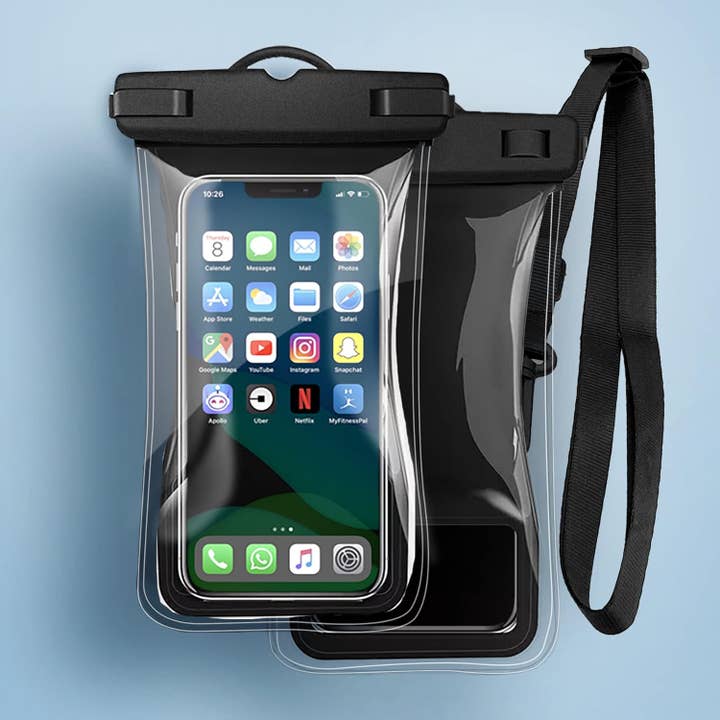 BARSUPPLY - Wholesale Phone Case - Unisex - 2-Pack Floatable Water Proof iPhone Phone Pouch (Patented Air Chamber) Floating Waterproof Dry Bag - Summer Accessories for Beach, Boating (fits iPhone 13, 14 Pro Max and Samsung s22, s23 Ultra)