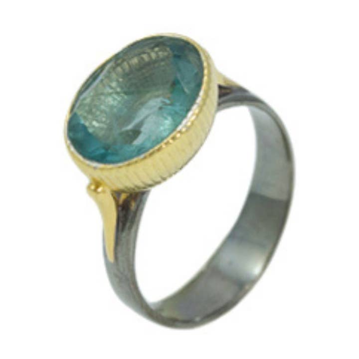 Nefertiti Vermeil Apatite Ring for wholesale by Saraswati Imports