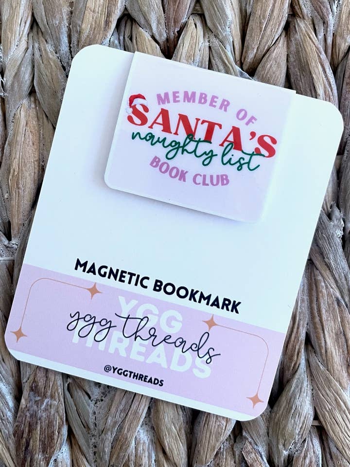 Santa's Naughty List Book Club | Magnetic Bookmark for wholesale by YGG Threads