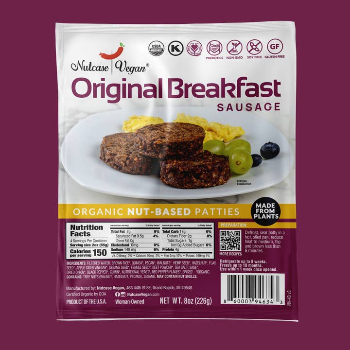Nutcase Vegan - Wholesale Sausage - Breakfast Sausage Patties - Vegan, Plant-Based, Organic8