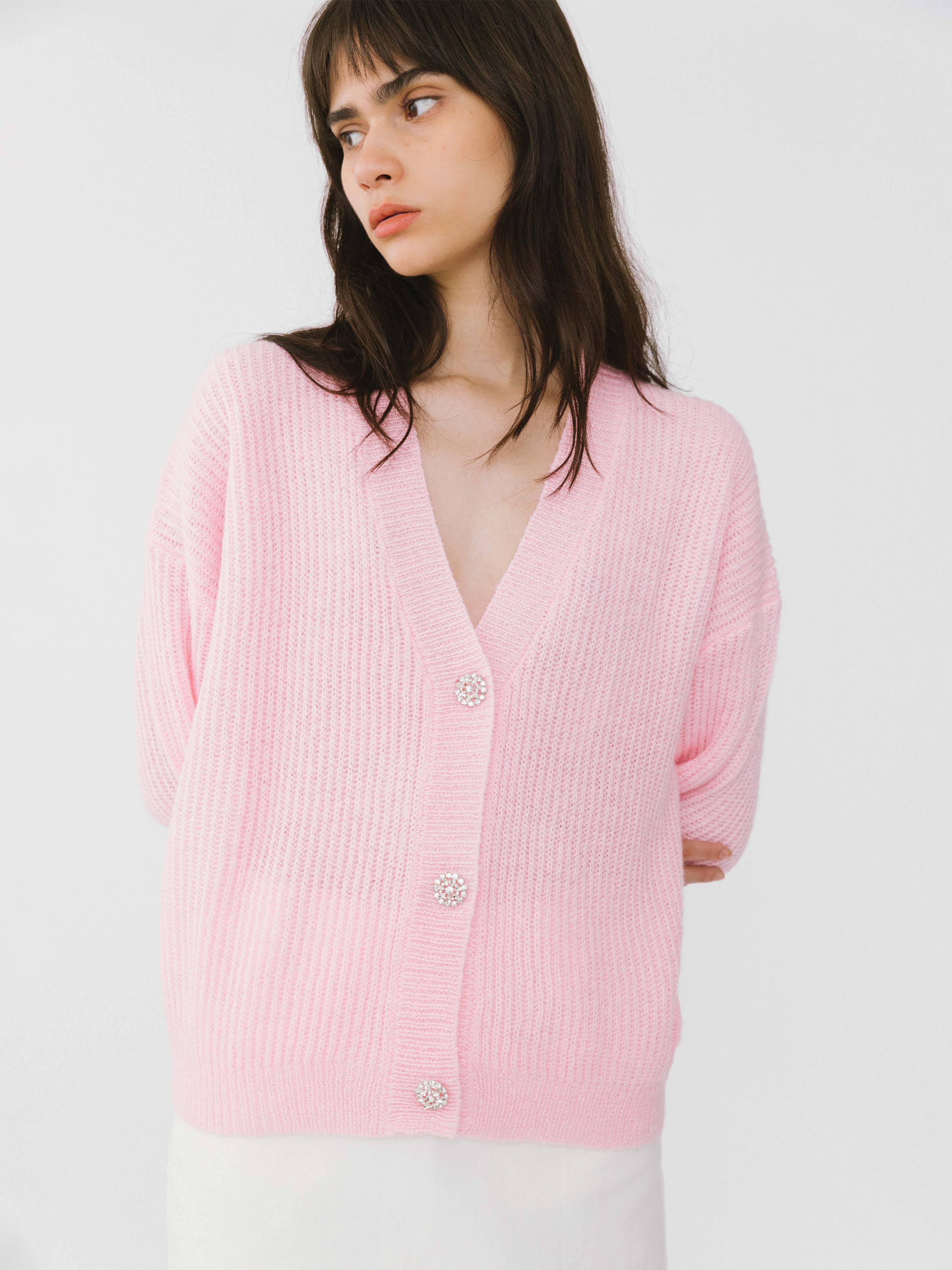 CUBIC – Engroshandel Cardigan - Dame – Casual ribstrikket cardigan med V-hals14