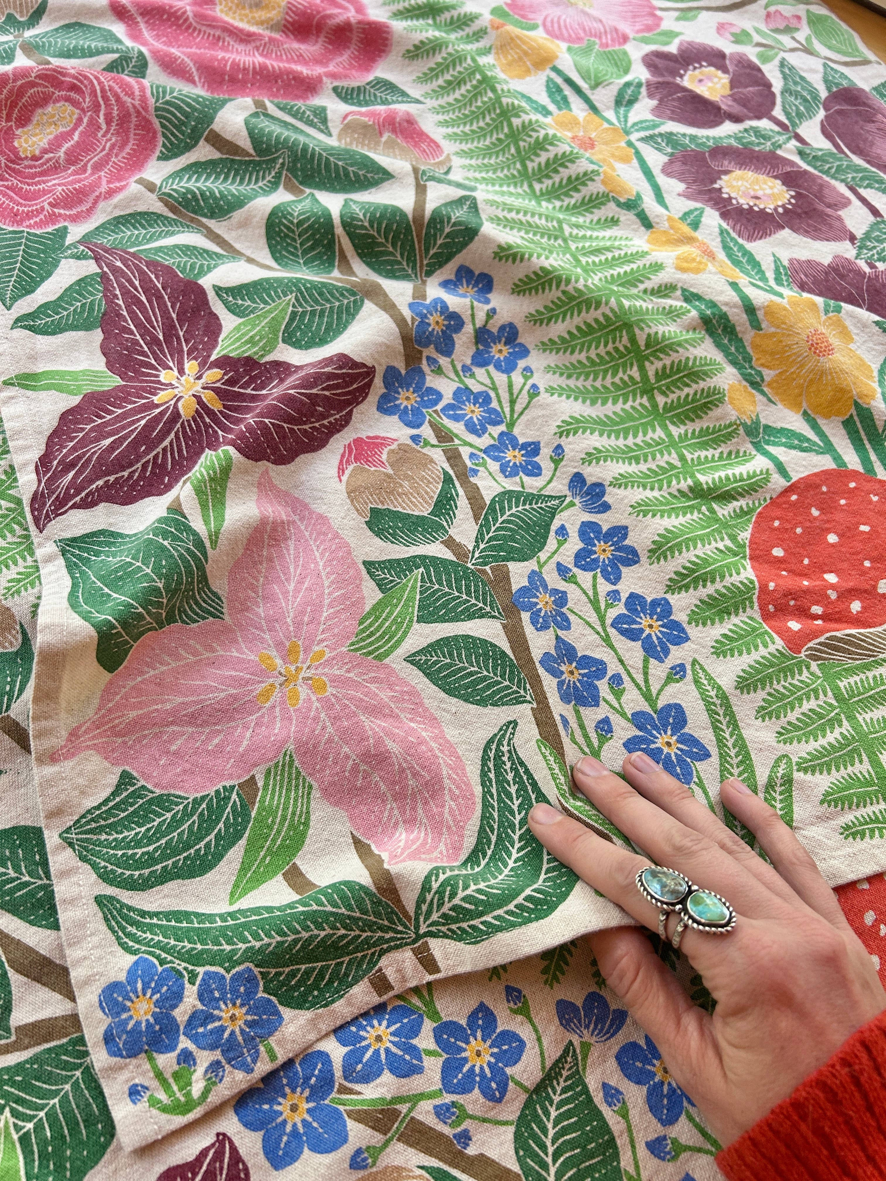 Lili Arnold - Wholesale Tea Towel - Organic Cotton Tea Towel - Forest Flora3