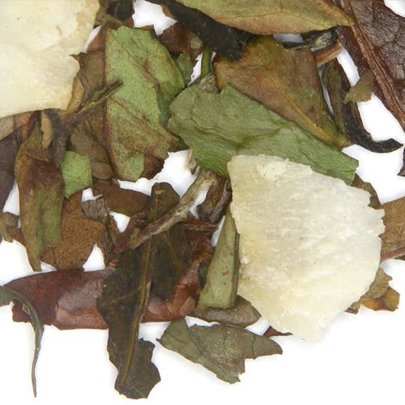 Toasted Coconut White Loose Leaf, (4 Sizes) for wholesale by The Grateful Tea Co