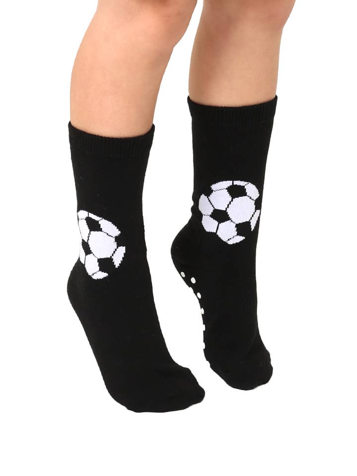 Living Royal - Wholesale Socks - Kids - 3D Packaged Crew Socks - Kids - Soccer Ball - Black