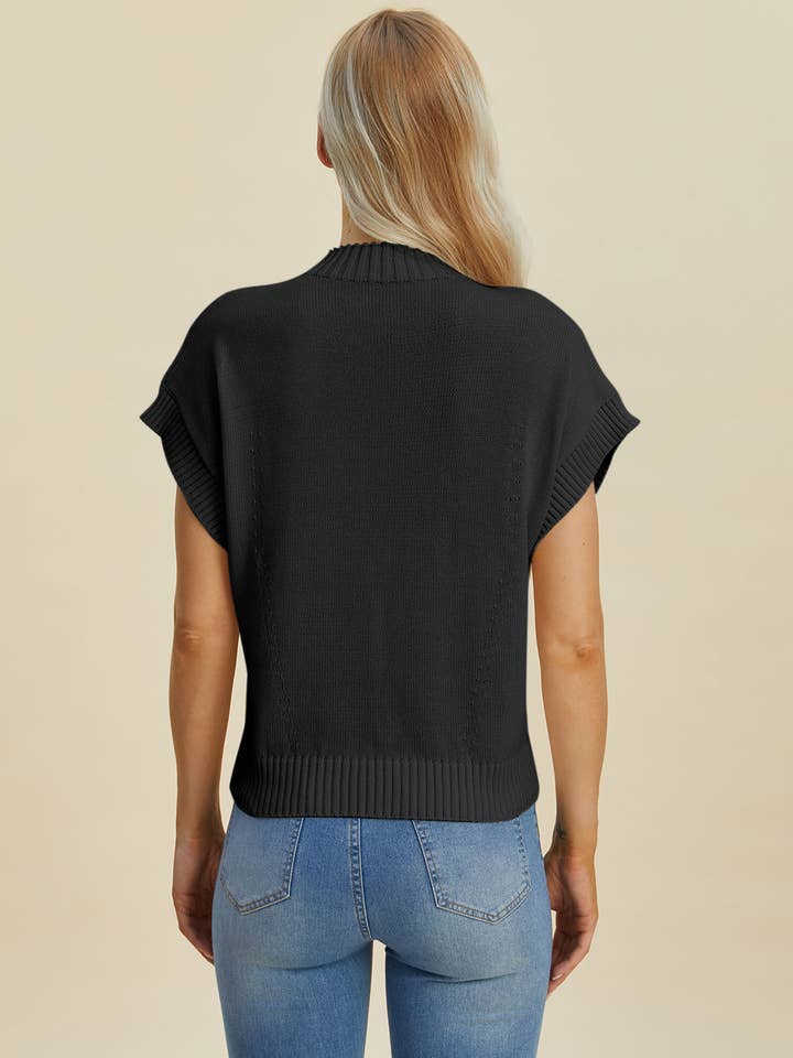 ClassiQ - Wholesale Knit Sweater - Women's - Double Take Full Size Mock Neck Short Sleeve Sweater17