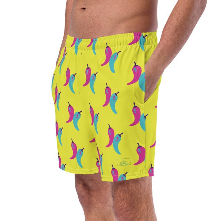 Pantaloncini da surf riciclati con stampa integrale Spicy per la vendita all'ingrosso da parte di Local Summer Collective Surf Shop