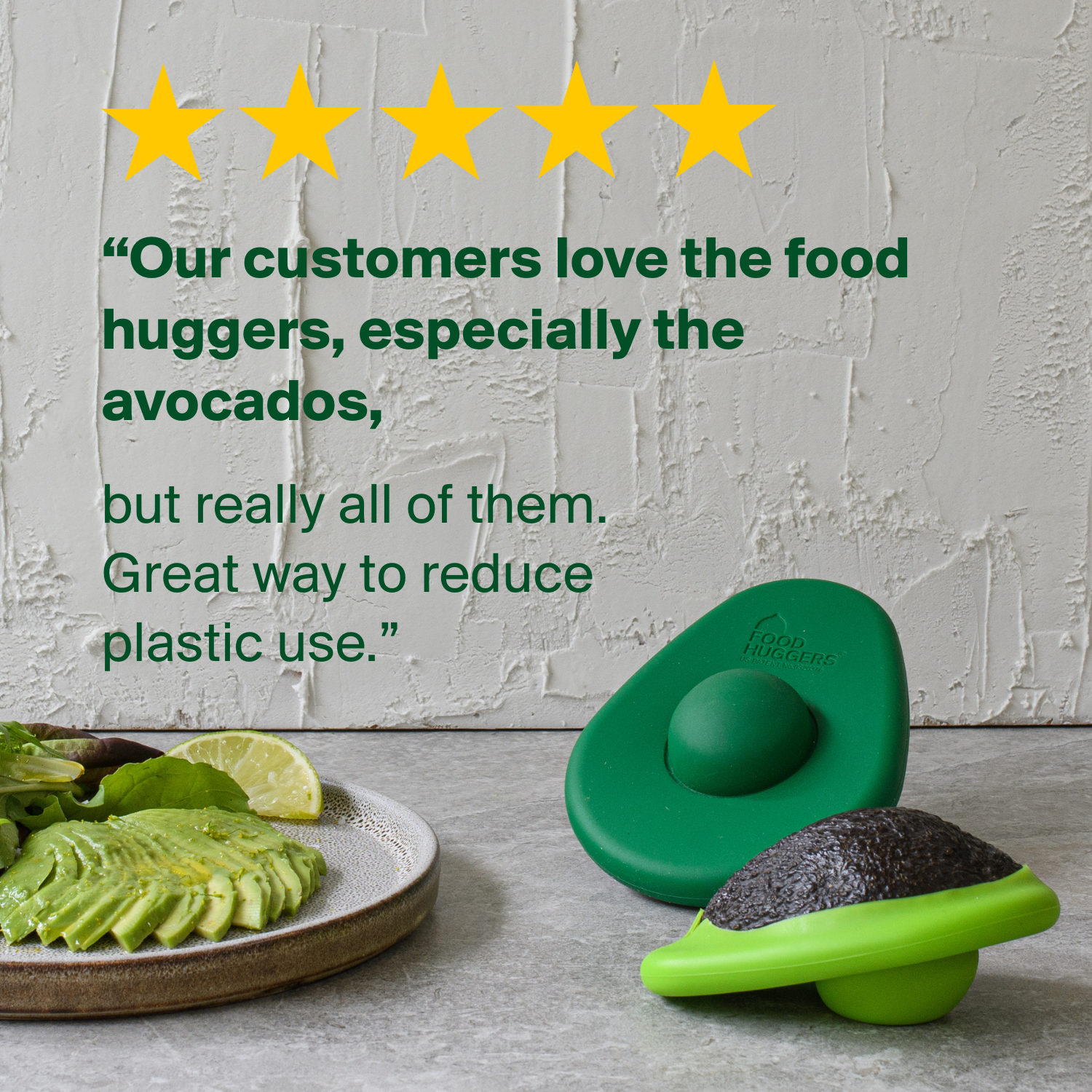 Food Huggers - Wholesale Food Storage Wrap/Bag - Green Avocado Huggers - Set of 29