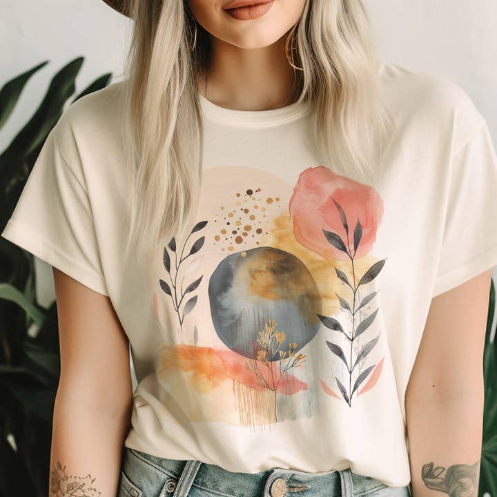 Par.tees by Party On! - Wholesale Screen Printed T-Shirt - Women's - Boho Floral Bohemian Flower Vibes Graphic Tee
